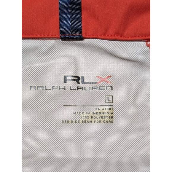 RLX Ralph Lauren Mens Large Red Orange 1/4 Zip Golf Pullover Performance Top - Picture 10 of 15